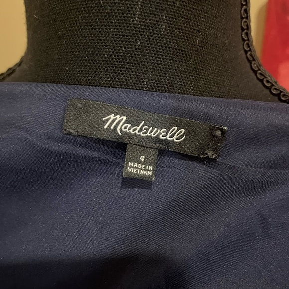 MADEWELL Smock-Sleeve Button-Front Mini Dress in black Happy Hibiscus, size 4 - Picture 7 of 9